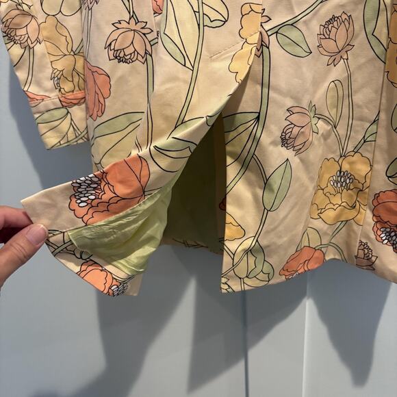 Ann Taylor Loft Jacket Womens XS Petite Floral Print Spring Coat Pockets Buttons - Picture 9 of 14